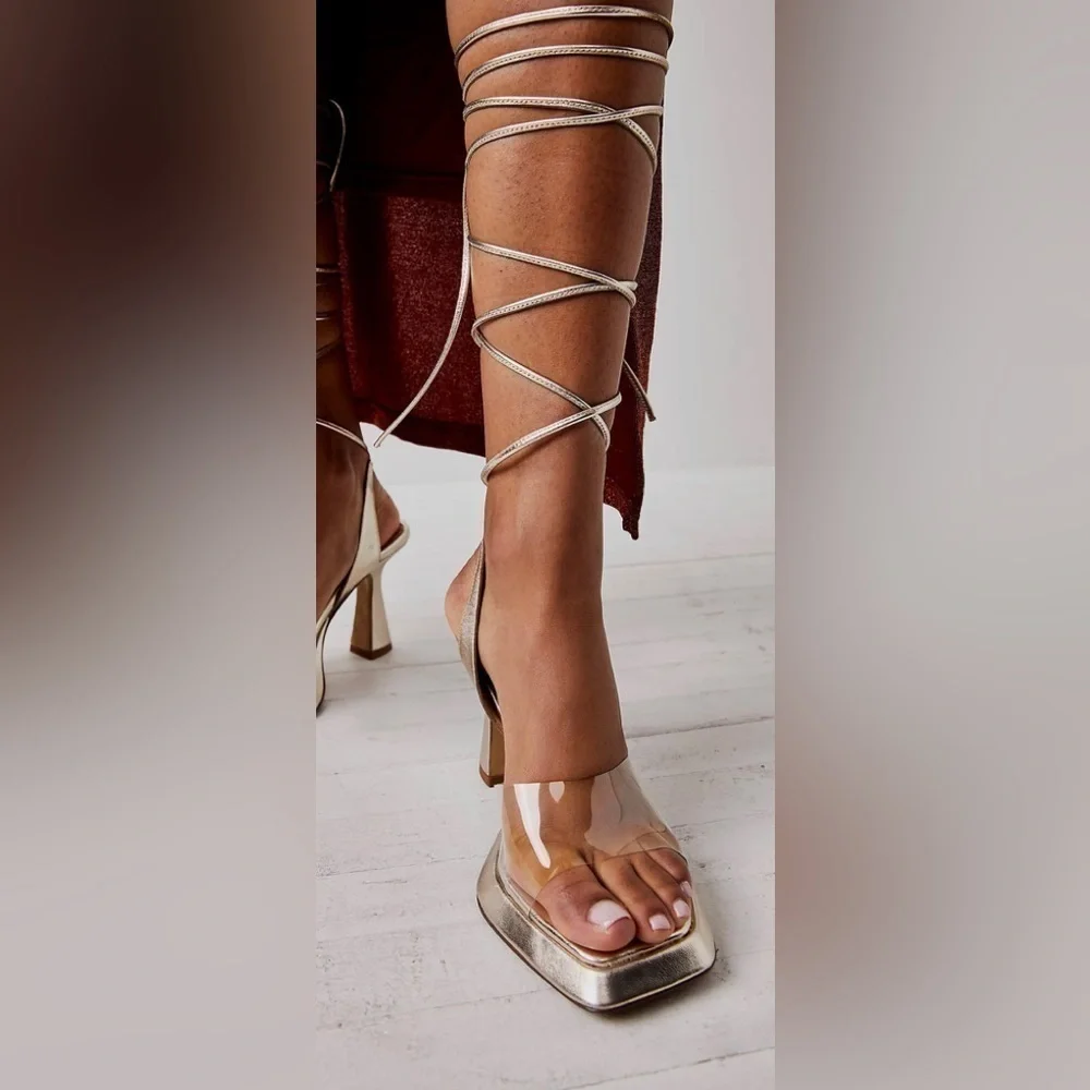 Free People Camilla Vinyl Heels. - Picture 6 of 6